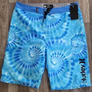 Hurley Boys Boardshorts TieDye Blue Swirl Sz. Youth 20 Inseam NWT